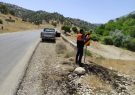 نصب علائم رانندگی درمحورچرام_سادات+تصاویر نصب علائم رانندگی درمحورچرام_سادات+تصاویر
