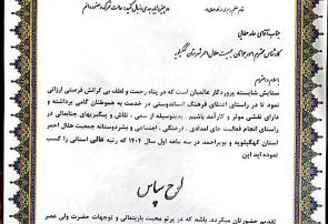 کسب رتبه عالی استانی جمعیت هلال احمر شهرستان کهگیلویه در اجرای فعالیت های حوزه جوانان سه ماهه اول سال 1404