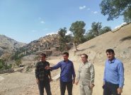 بازدید میدانی بخشدار دیشموک از روستای تنگ تی و بررسی پروژه‌های عمرانی